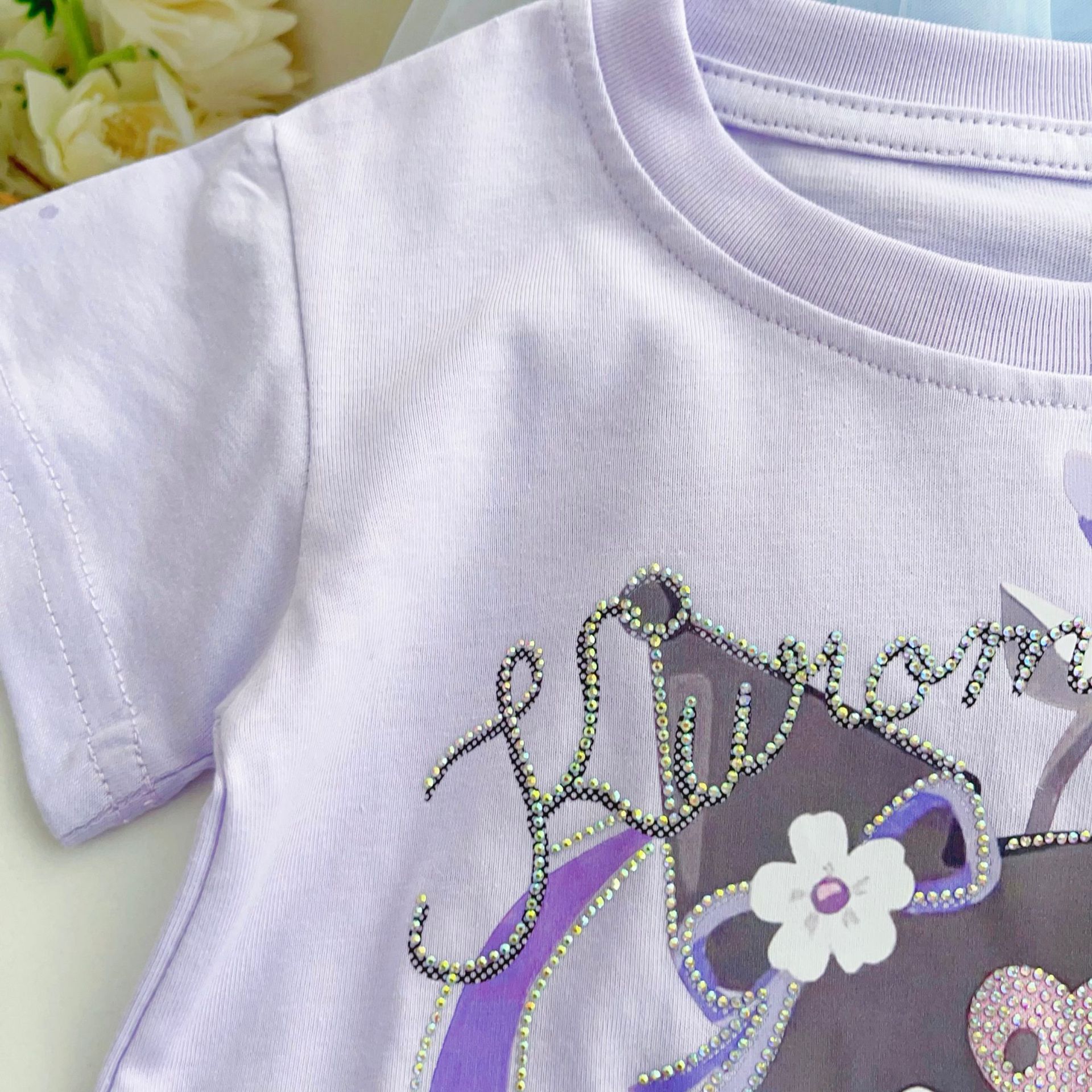 【100％纯棉】夏季新款女童连衣裙网纱公主裙烫钻闪闪可爱小童裙详情4