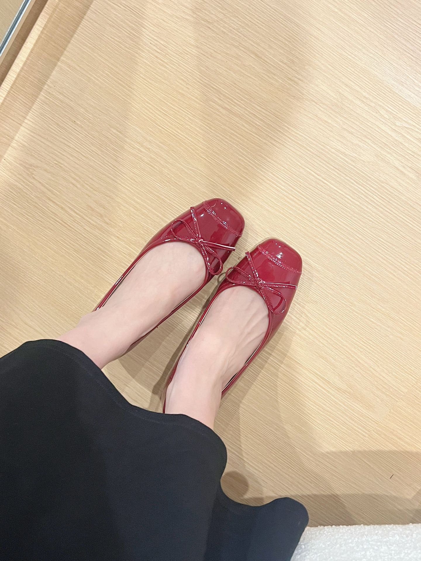 内增高女鞋蝴蝶结方头平底芭蕾鞋女款外穿甜美百搭大方浅口单鞋详情10