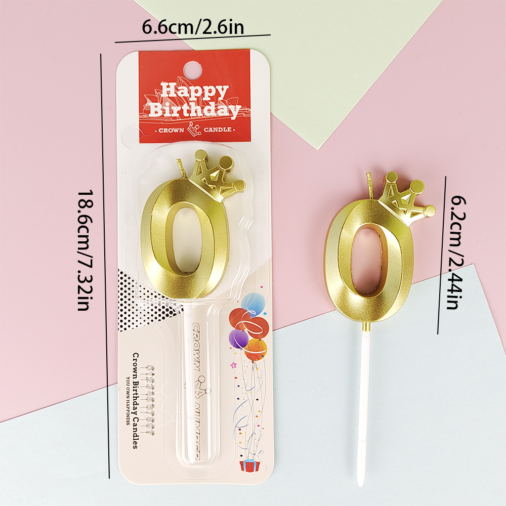正版新款跨境皇冠数字蜡烛亚马逊年龄生日蜡烛王冠彩色派对装饰品详情2