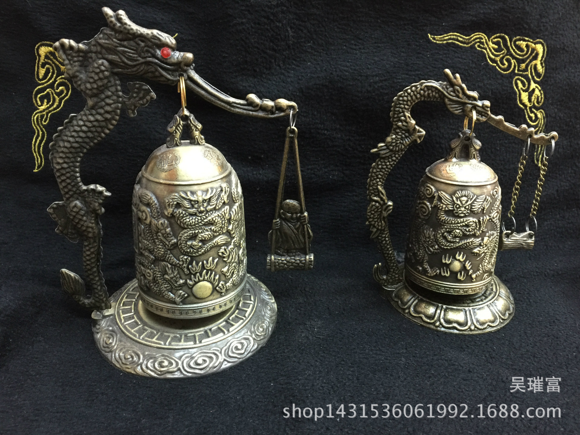 Ancient-style exquisite residential decorative items with nine Dragons ringing the bell pic 1