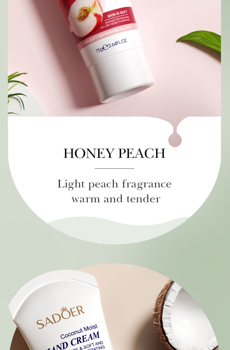 All-english fruit Hand Cream 75g SADOER Avocado Moisturizing Coconut Moisturizing Cross-border Foreign Trade pic 7
