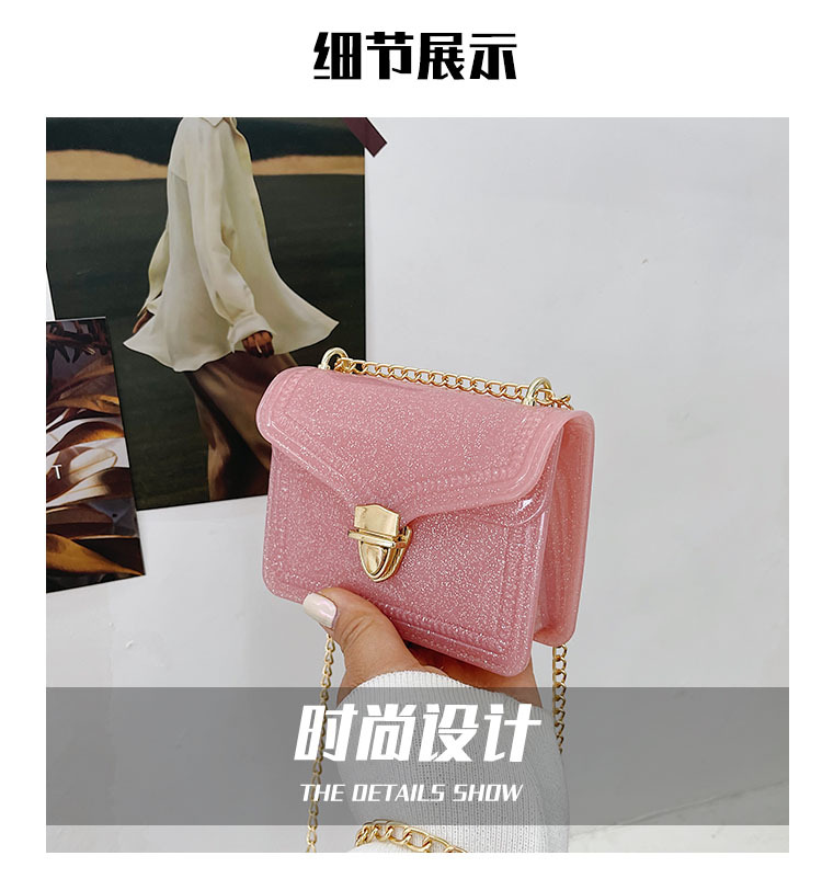 2021夏季新款PVC果冻包mini时尚花边小方包化妆包单肩斜挎ins女包详情66