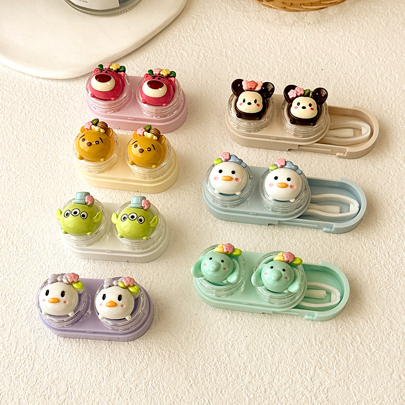 One-piece drawer-type contact lens case, beauty contact lens companion box, cute care box, compact and portable CT35 pic 3