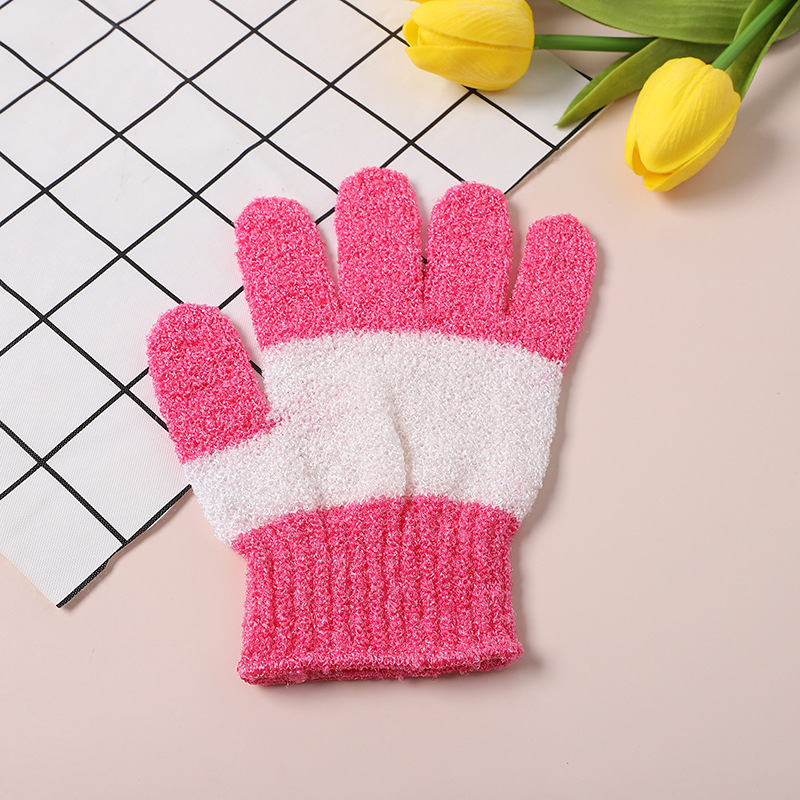 2022新款洗澡手套混色五指涤纶沐浴手套浴室大澡堂专用搓澡手套详情20