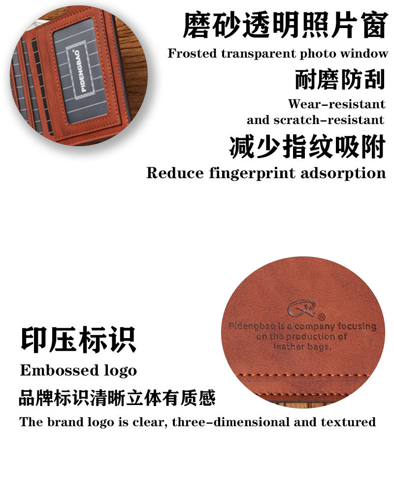 跨境复古休闲男士钱包时尚迷你卡包套钱夹多卡位证件包驾驶证钱包详情13