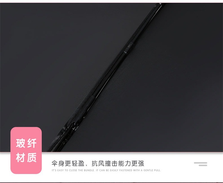 Fully automatic UV three-fold umbrella, black rubber sun protection, UV protection, sunshade umbrella, advertising umbrella, folding umbrella, female LOGO pic 12