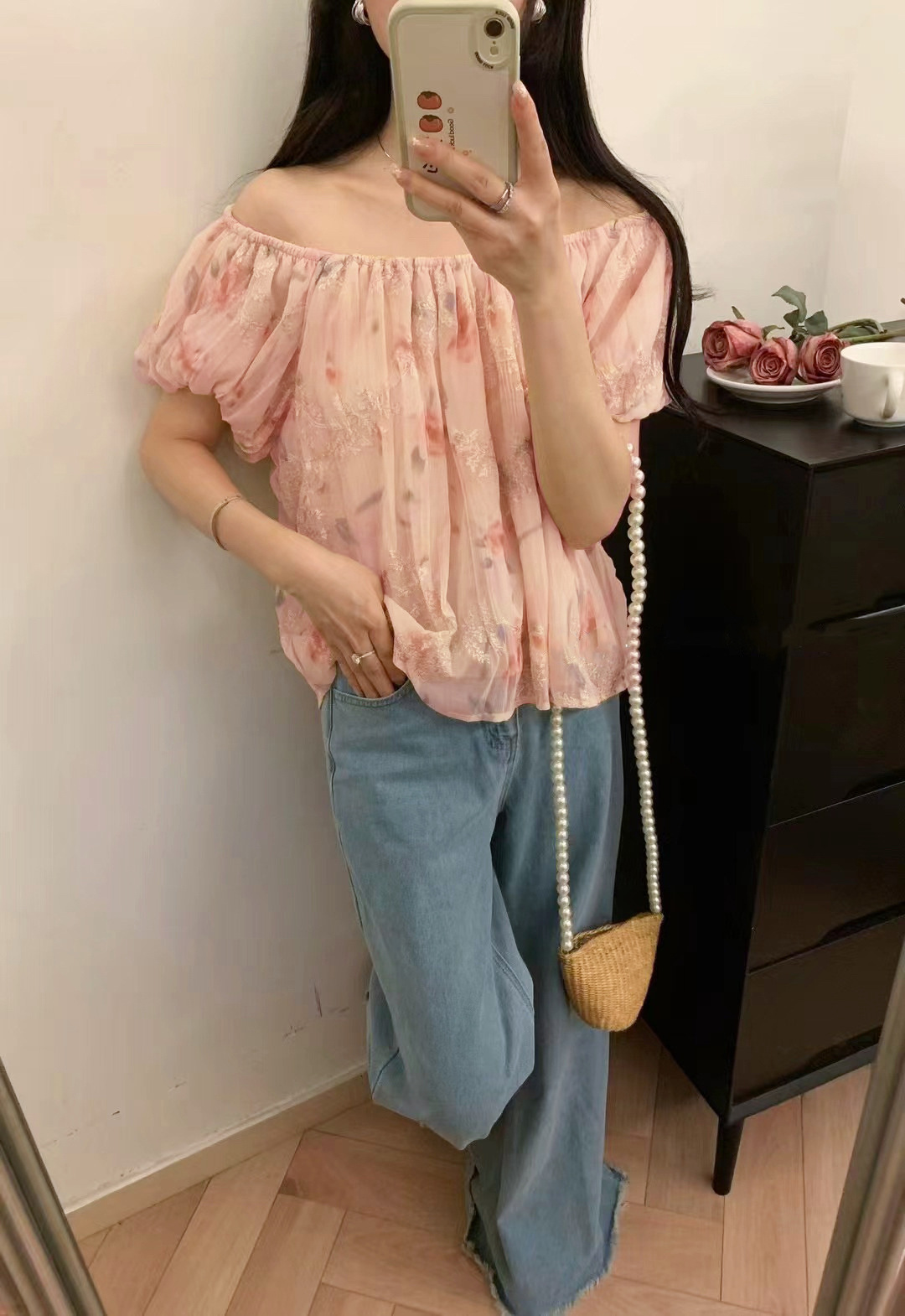 VCZE24新款韩版露肩可一字肩棉料修身慵懒网红设计感百搭上衣7736详情11
