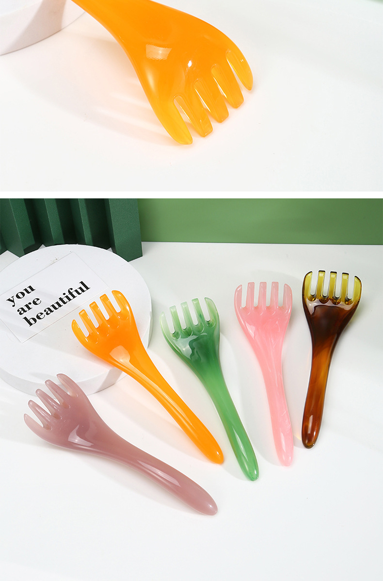 Five-claw head massager, five-claw head therapy comb, meridian comb, gua sha, head scratching, tendon pulling stick, resin acupoint pressing and head pressing magic tool pic 10