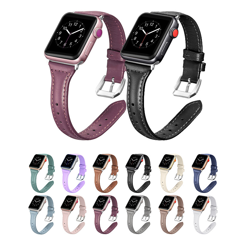 适用苹果Apple watch真皮表带 iwatch时尚经典百搭多色男女款表带详情3
