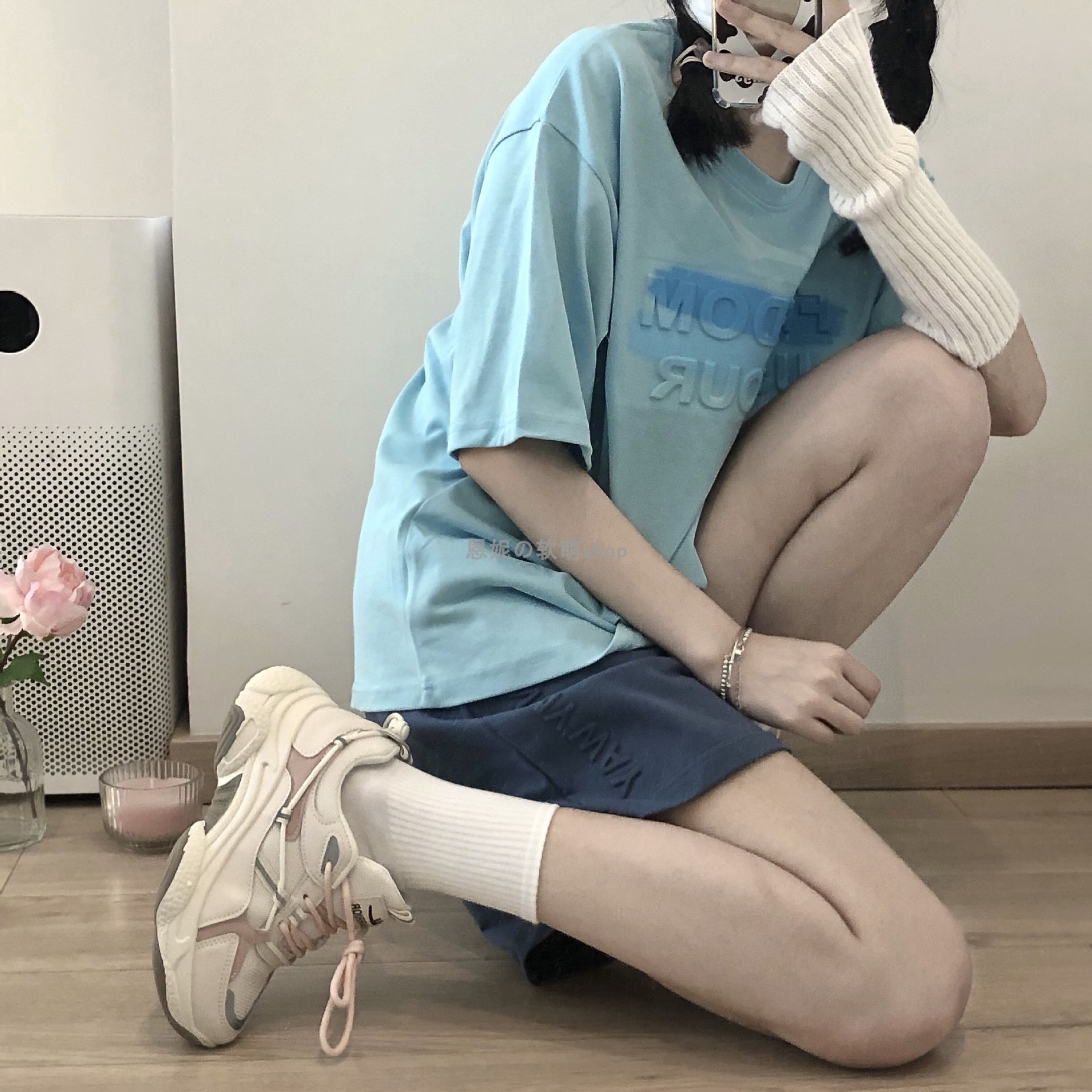 立体印花短裤女休闲百搭薄款夏季直筒阔腿裤高腰显瘦五分裤子代发详情10