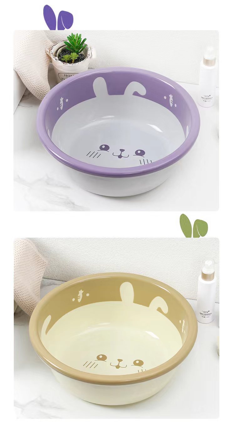 厂家批发卡通加厚塑料家用学生宿舍洗脸盆洗菜洗脚洗衣盆广告盆子详情8