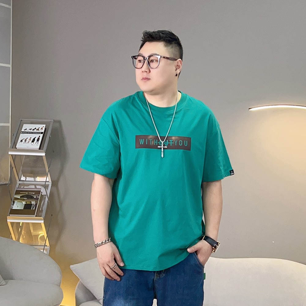 胖蝈蝈大码短袖男款夏季宽松大码t恤男加肥加大男士休闲子半袖详情15