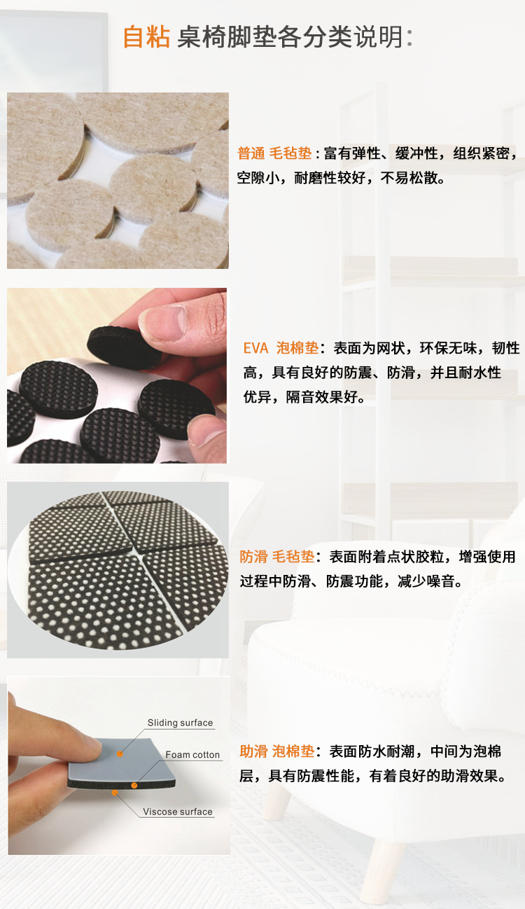 < personalizable > amazon hot sale table & chair foot mat multifuncional foot mat silencioso resistente al desgaste mesa y silla protector foot mat pic 10