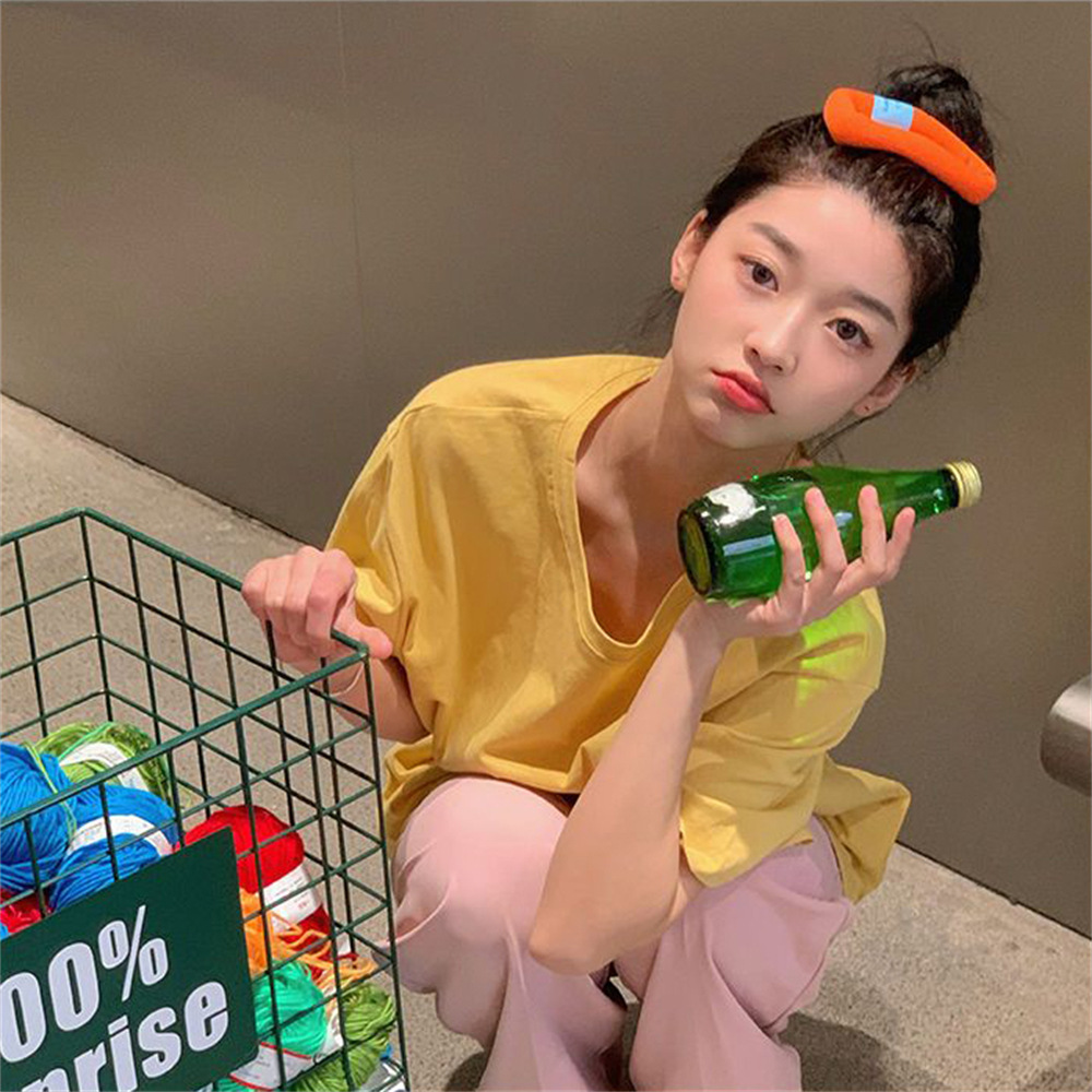 Cream-colored puffy sponge hair clips, cute large bangs clips, BB clips, makeup clips, hair clip edge clips, and teenage hair accessories pic 20