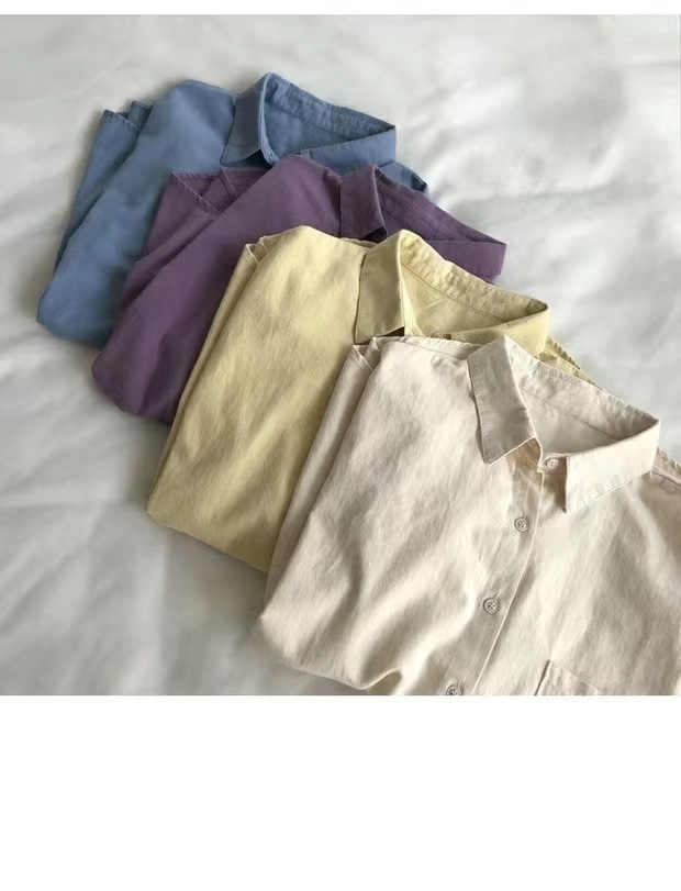 Super comfortable! Pure white washed cotton long-sleeved shirt, a versatile casual jacket for women in spring, cardigan, loose top pic 4