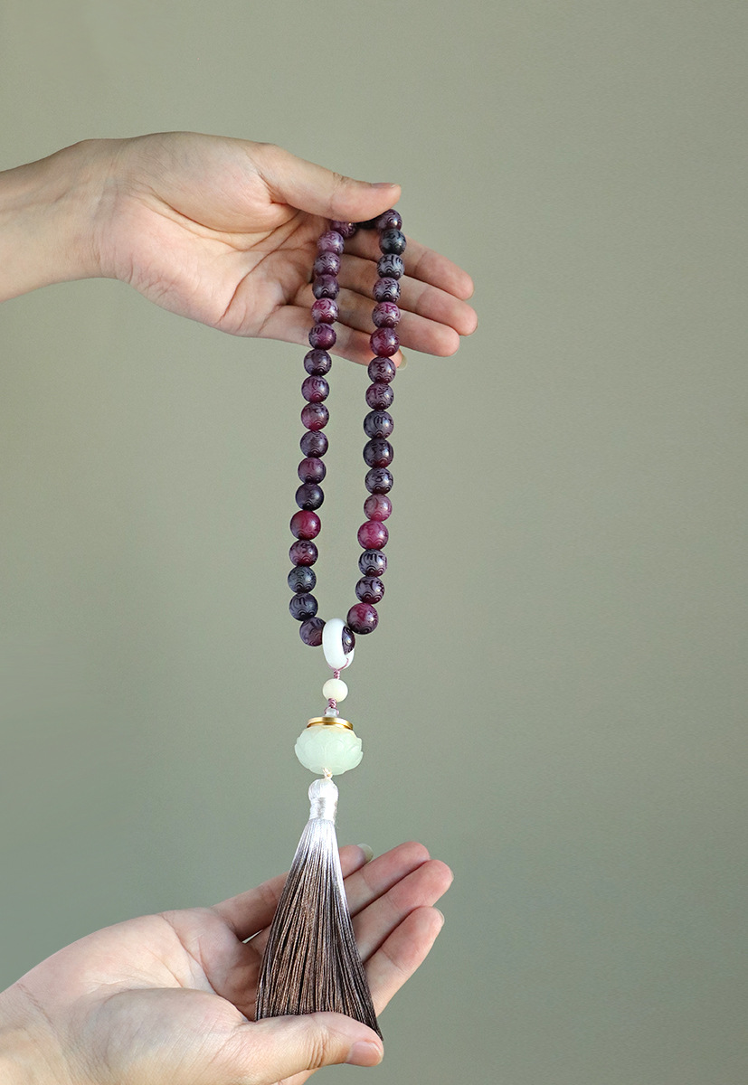 国潮手持菩提莲花串珠双圈手链男女款国风文玩佛珠流苏手串手饰批发详情37