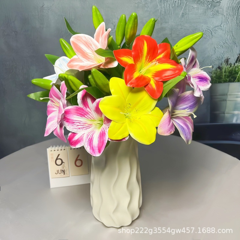 3头钻石玫仿真花婚庆用花玫瑰仿真花装饰摆件假花婚庆地排花玫瑰详情7