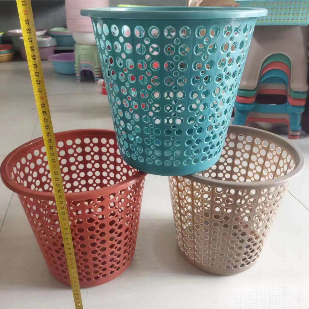大号圆形镂空垃圾筐 厨房办公室垃圾桶加厚塑料纸篓详情1