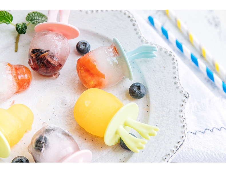 INS creative cartoon silicone DIY Popsicle mold, ice cream mold, six-compartment Popsicle box, ice cube tray, Amazon animal ice mold pic 28