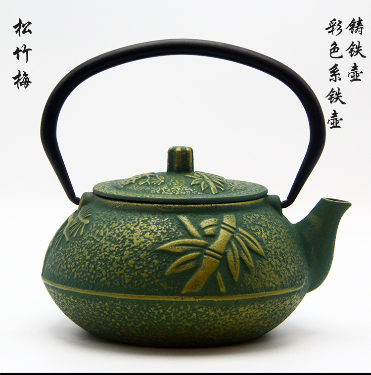 欧美款铸铁壶烧水茶壶煮茶壶彩色家用户外泡茶壶搪瓷涂层功夫茶具详情2
