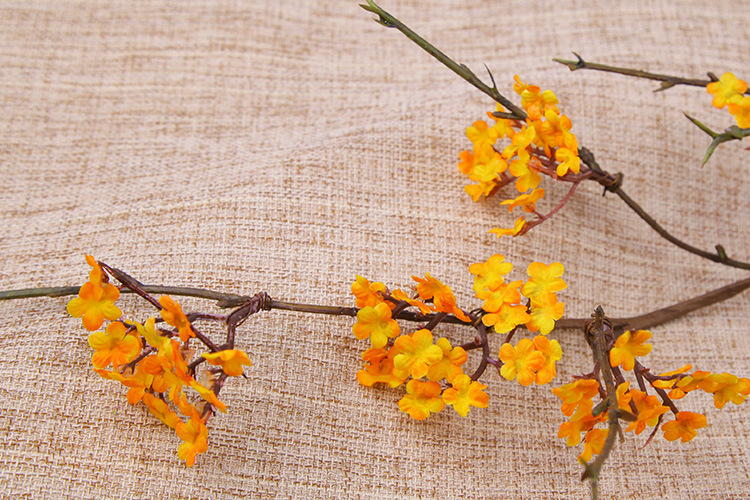 Zen-themed faux cherry blossom vine branches for home decoration, realistic small floral dry branches, tea room artificial flower ornaments, and simple flower arrangements pic 24