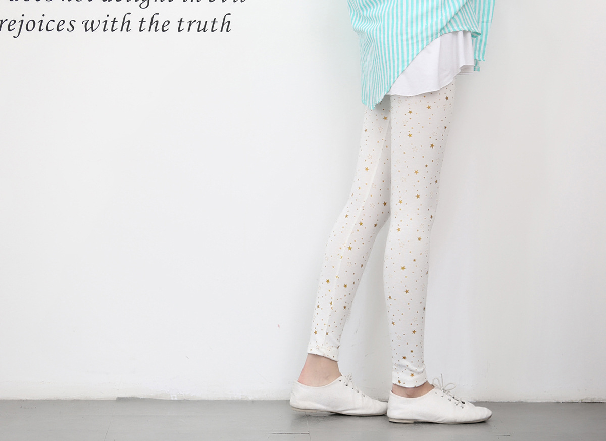 The new basic slimming style from Dongdaemun, South Korea, featuring star-studded nine-inch skinny leggings pic 6
