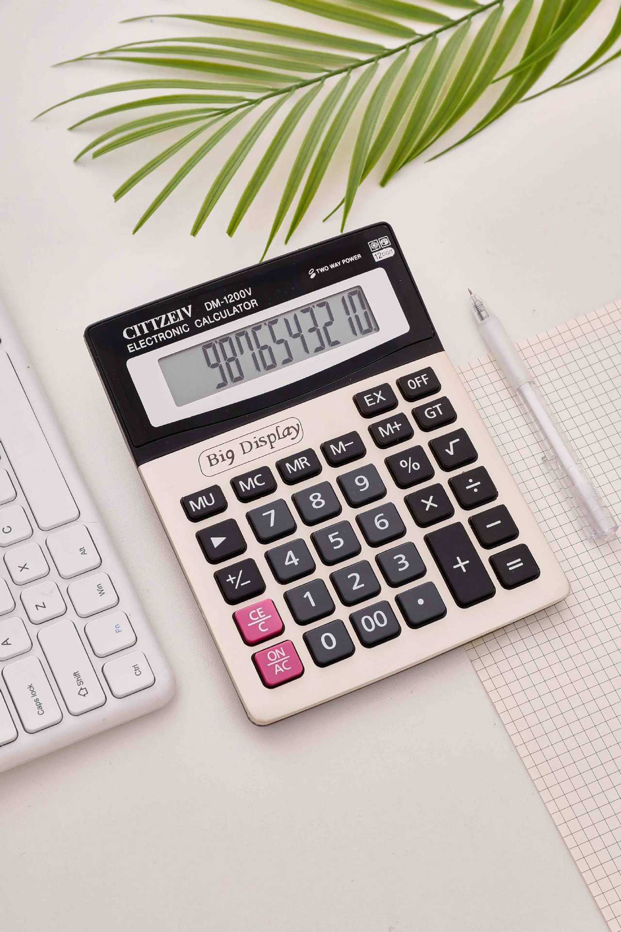 DM-1200V calculator, 12-digit large-screen calculator, accounting, finance, office and business calculator pic 1