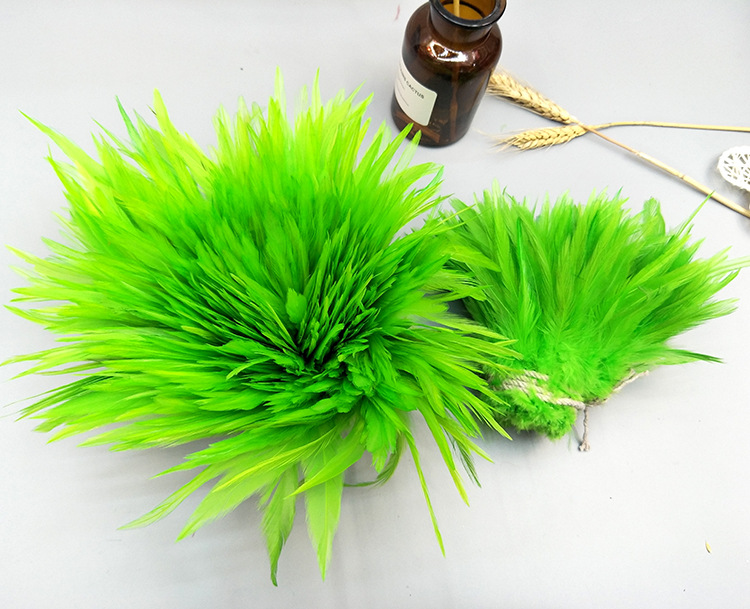 Dyed chicken feathers 4-6, white pointed, colored feather ornaments, corsages, headwear, hat flowers, dream catchers, cat teasing sticks materials pic 18