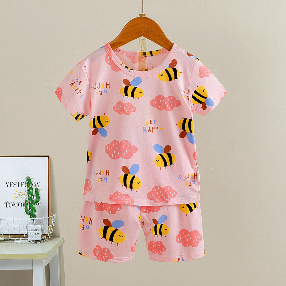 儿童短袖套装 棉夏季男童夏装服装 韩版宝宝衣服女童t恤童装批发详情10