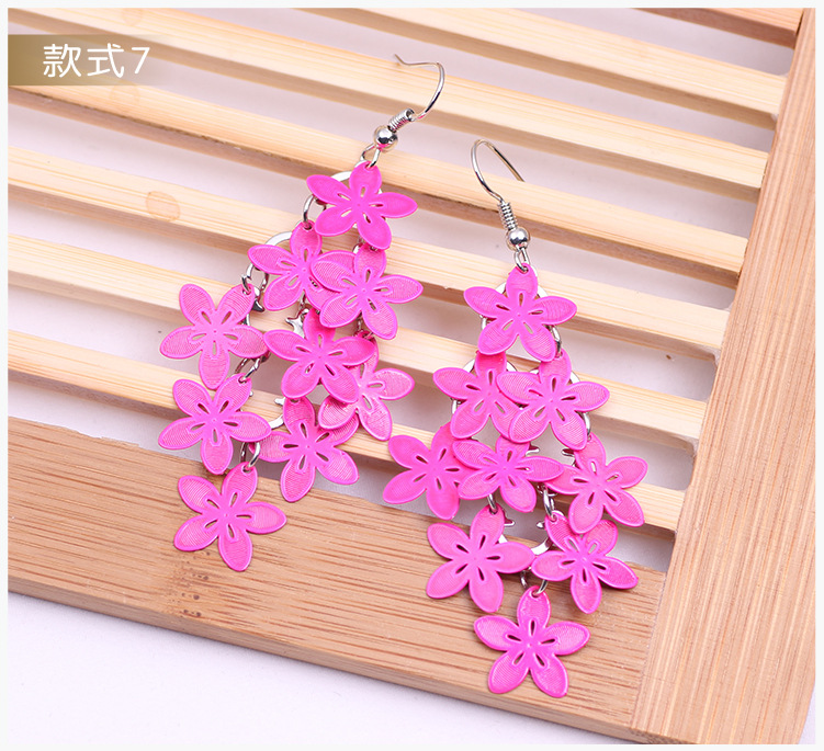 New fashionable and fresh floral color-blocking earrings and pendants, multi-layered eco-friendly tassel earrings and other DIY accessories pic 13