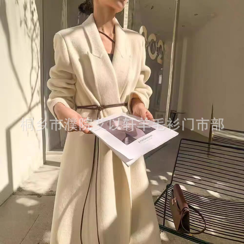 冬季新款韩系西装款美飒双面羊毛长绒毛呢外套长款百搭气质大衣女详情6