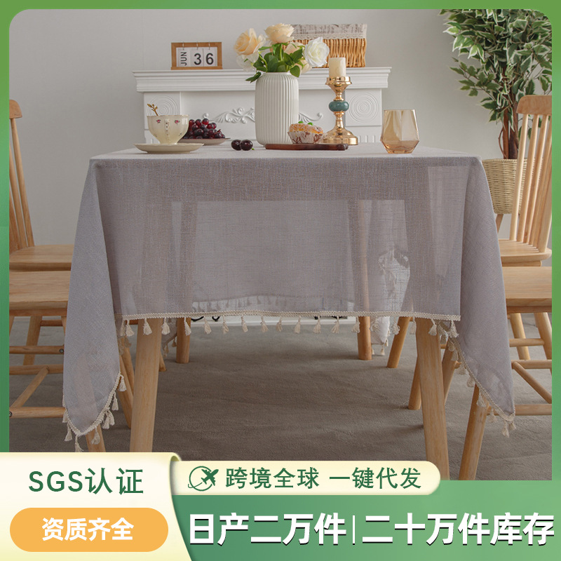 美式轻奢复古油画餐桌垫布艺ins家用防尘防滑长方形盖布盖巾批发详情3