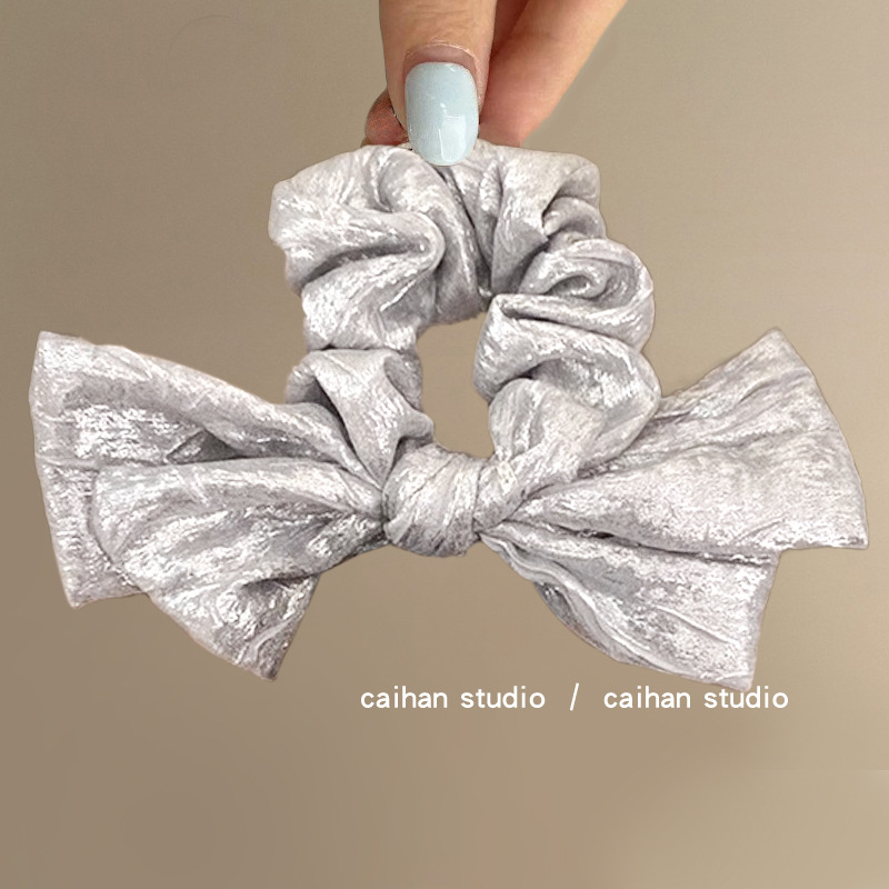 Stylish bow hair tie, flowing mercury, fashionable ponytail hair tie, light luxury and high-end style, hair tie and updo pic 4