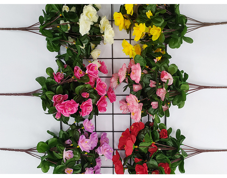 Artificial rhododendron flower bouquets, single dining table, Nordic decoration, green plants, living room placement, large-scale engineering decoration pic 15