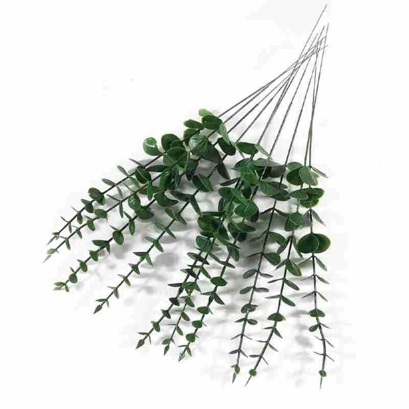 亚马逊仿真单支尤加利38cm金钱串婚庆家居装饰仿真水草详情3