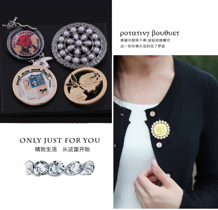 新款胸针奢华大气八芒星胸花别针韩国复古勋章衣小香风配饰详情2