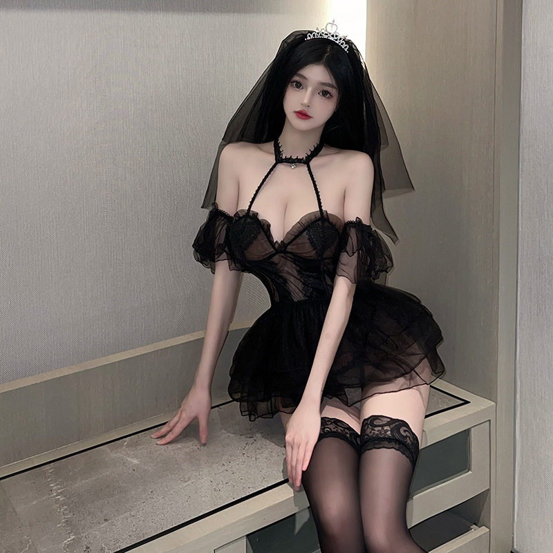 小胸情趣内衣聚拢显大火辣新娘装露乳睡衣女蕾丝制服性感纯欲激情详情8
