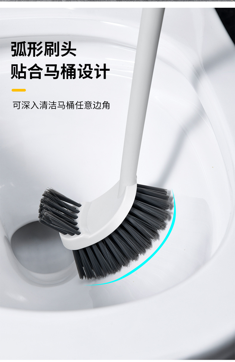 长柄马桶刷双面无死角卫生间厕所刷清洁刷子家用挂墙式软毛洁厕刷详情5