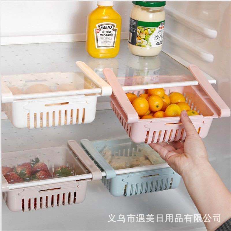 田园PP厨房储物篮白色收纳篮厂家直销 冷冻食物整理储物保鲜盒详情2