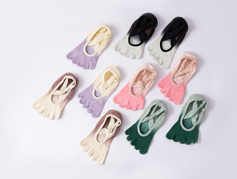 新渐变色棉分指瑜伽袜子专业防滑女士五指袜普拉提健身亚马逊跨境详情16