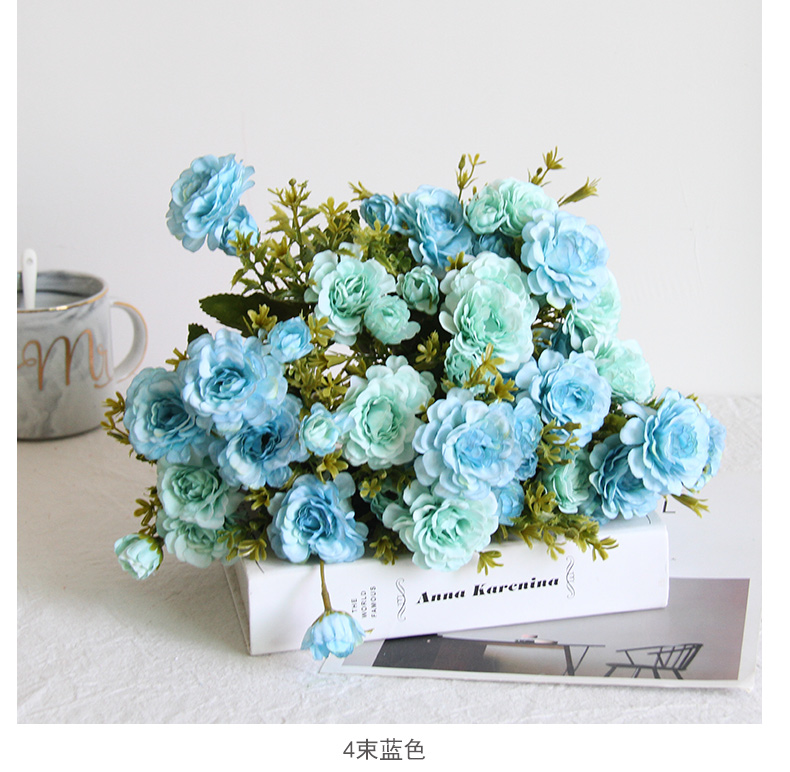 把束杜鹃花山茶花仿真花栅栏假花批发酒店商场超市布置装饰品软装详情10