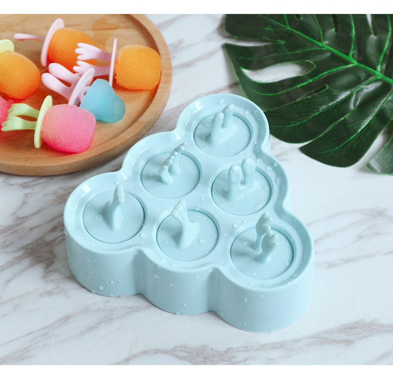 INS creative cartoon silicone DIY Popsicle mold, ice cream mold, six-compartment Popsicle box, ice cube tray, Amazon animal ice mold pic 34