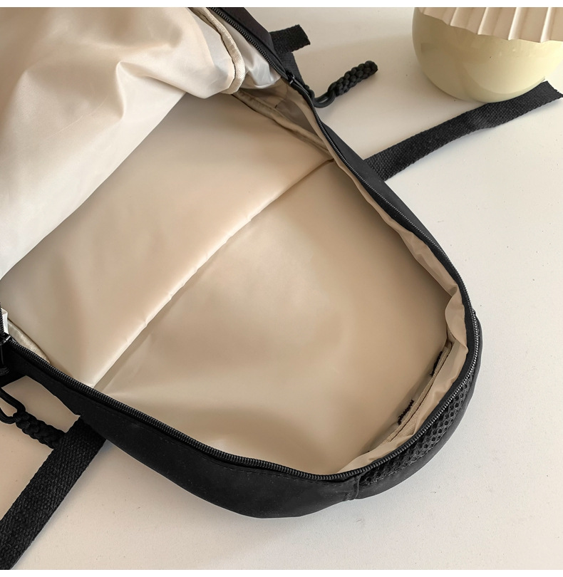 纯色休闲双肩包小学生女初高中书包简约时尚百搭大容量大学生背包详情34