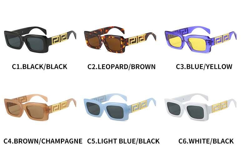 2023跨境新款方框太阳镜 欧美时尚简约品牌设计师百搭街拍墨镜女详情6