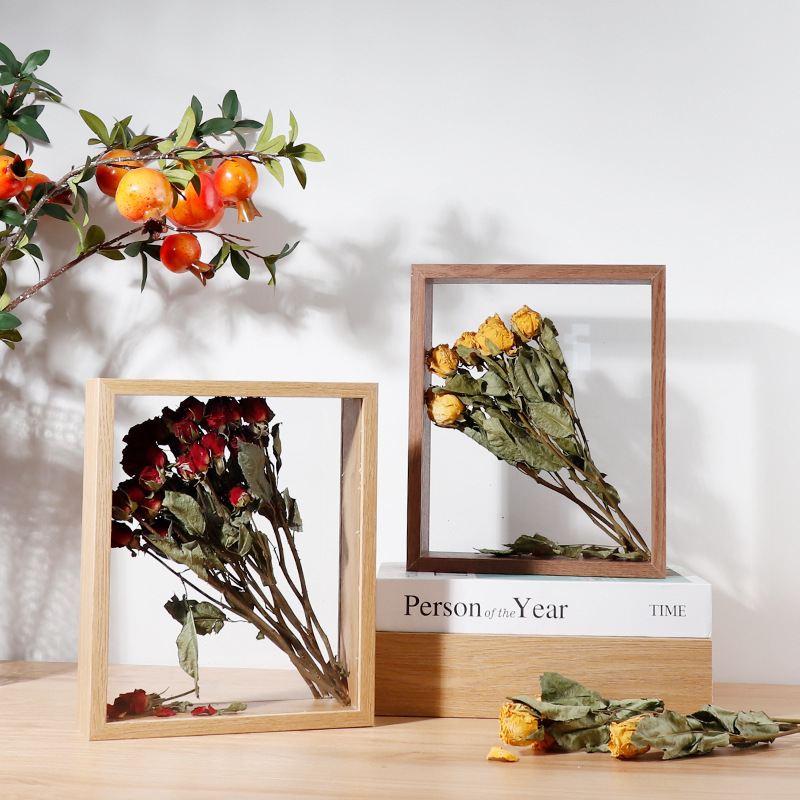 Wholesale of three-dimensional hollow dry flower photo frames, 68-inch and 10-inch A4 and A3 handmade paper rose framing, light picture frame factory pic 6