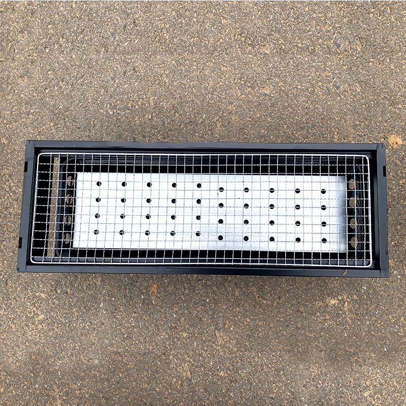 The popular drawer-type carbon trough outdoor folding barbecue grill with side suction and charcoal for multi-person BBQ pic 4