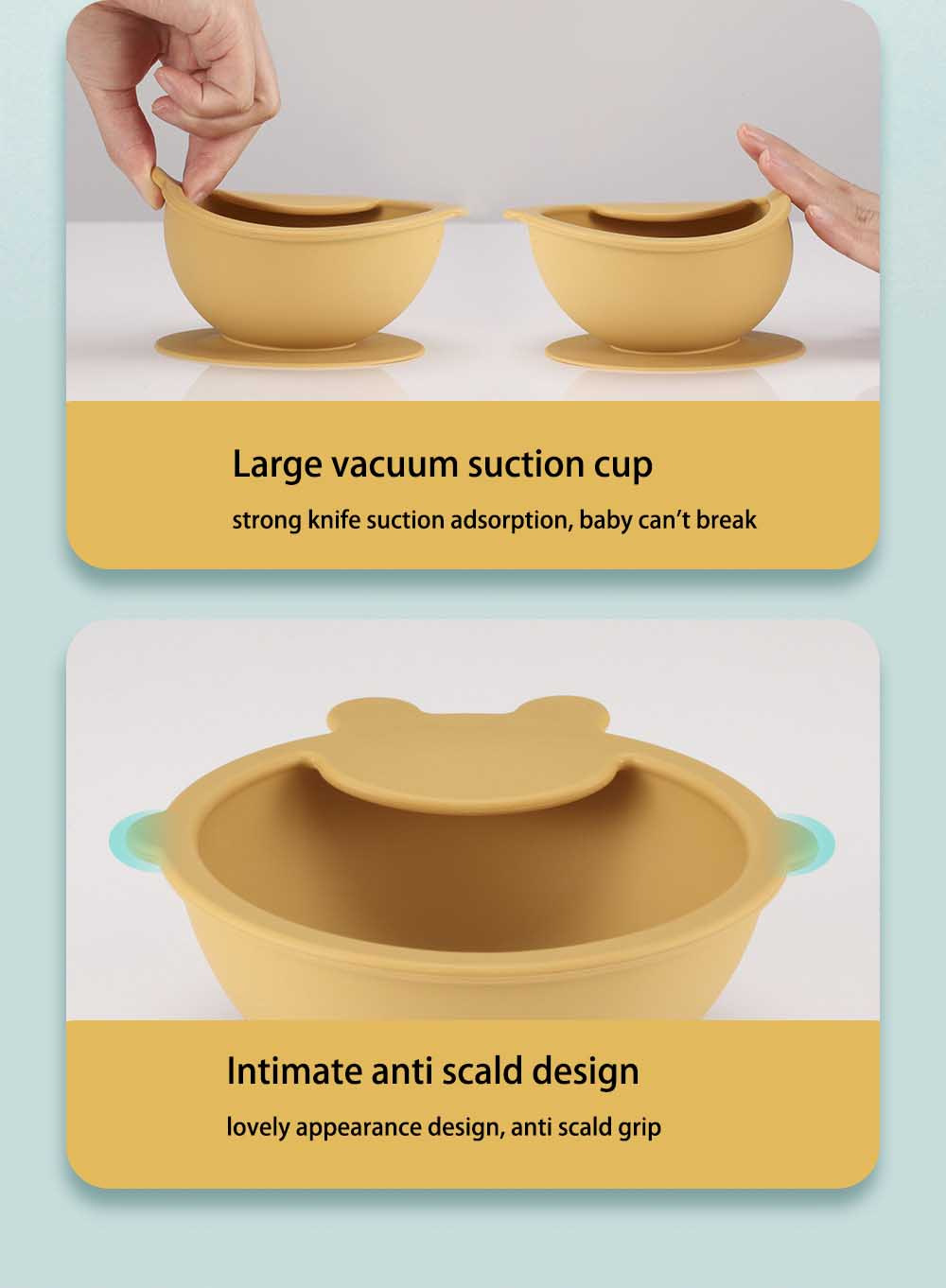 Platinum silicone deer bowl feeding set, bib bowl, fork and spoon set combination, waterproof and easy-to-clean baby products pic 10