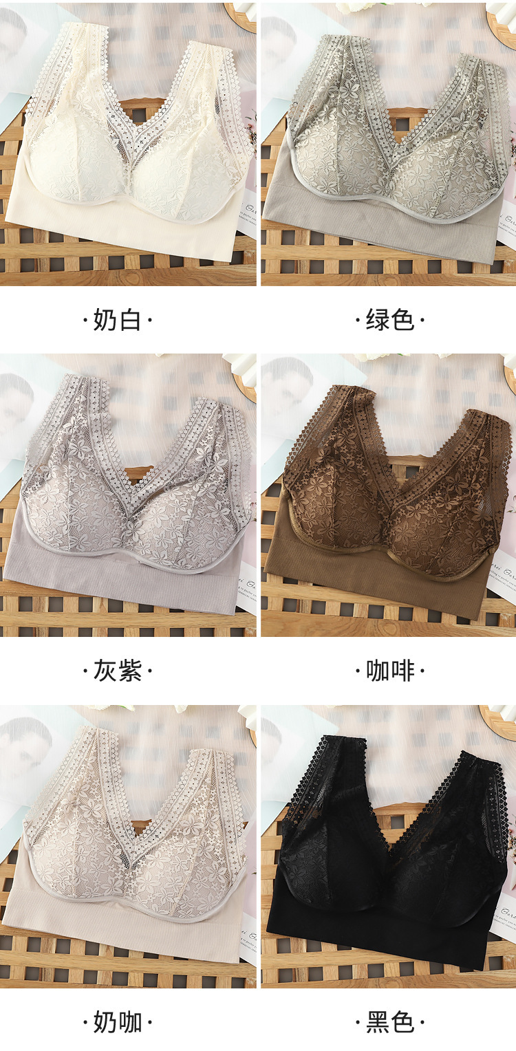 New seamless, strapless, lace U-shaped, beautiful back, latex pads, fixed coasters, and a tight-fitting bra for women pic 14