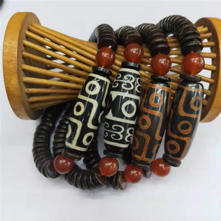 Guangshun Jewelry Coconut Shell Sky Pearl Agate Bracelet Wholesale Tibetan-style Nine-eye Sky Pearl Fortune Bracelet Factory Direct Sales pic 8