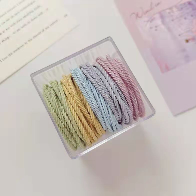 New 50-piece box-set gradient color high-elasticity hair band, simple hair tie, new rubber band hair tie pic 6